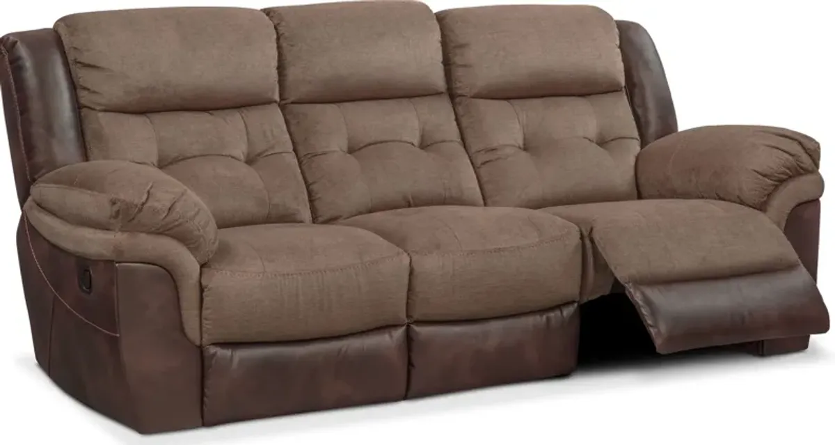 Tacoma Manual Reclining Sofa - Brown