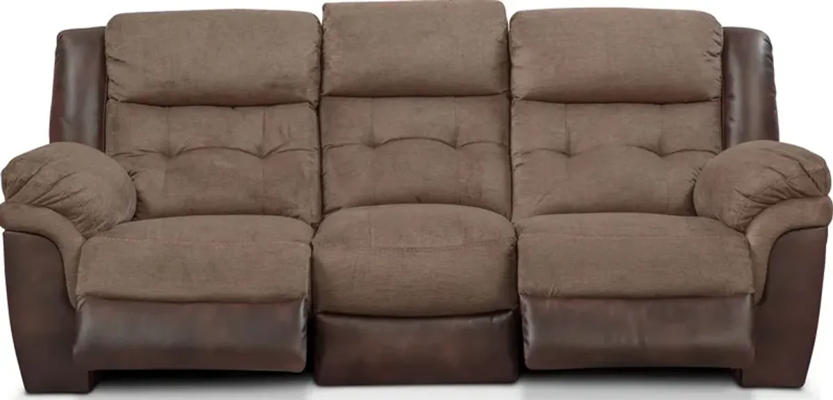 Tacoma Manual Reclining Sofa - Brown