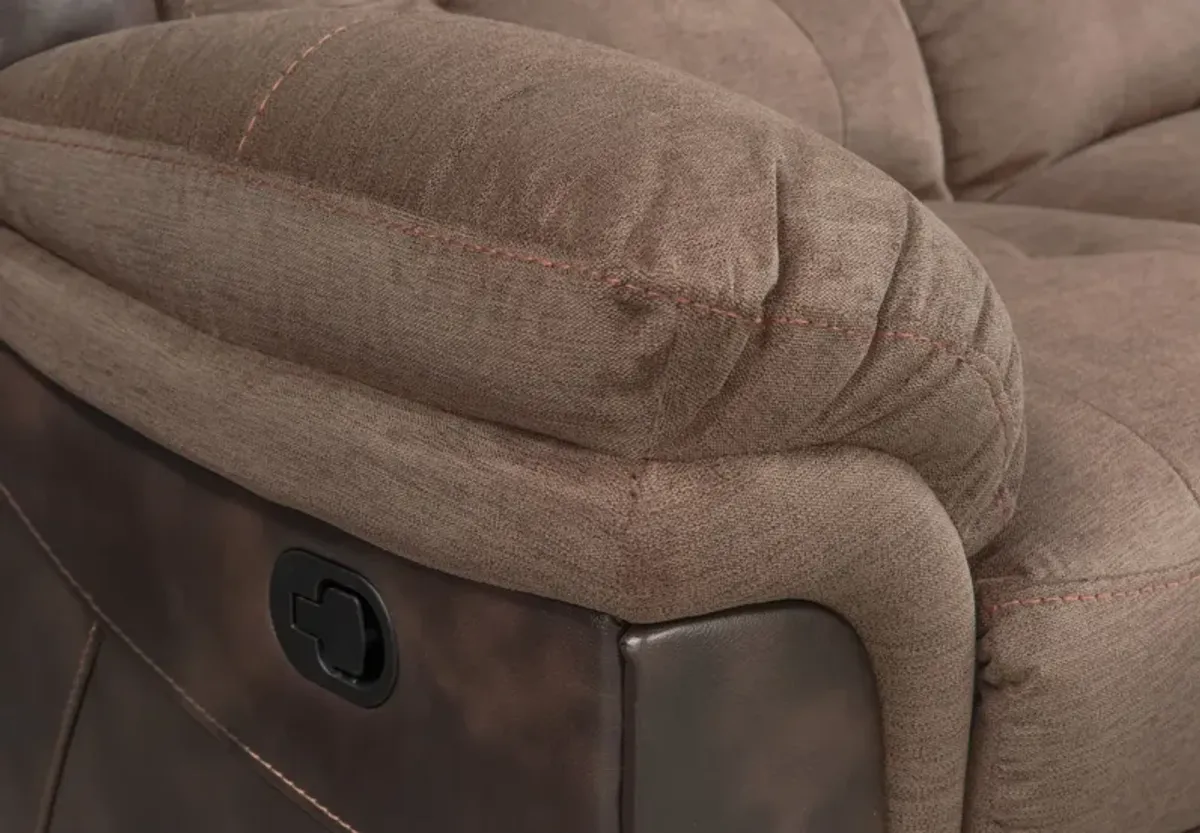 Tacoma Manual Reclining Sofa - Brown