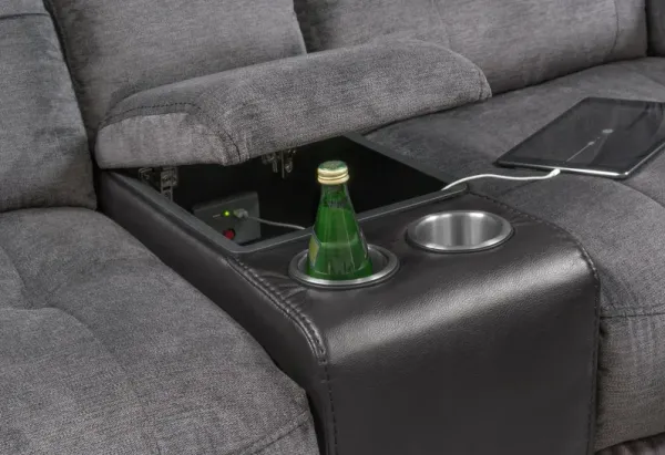 Tacoma Manual Reclining Sofa and Loveseat Set - Black