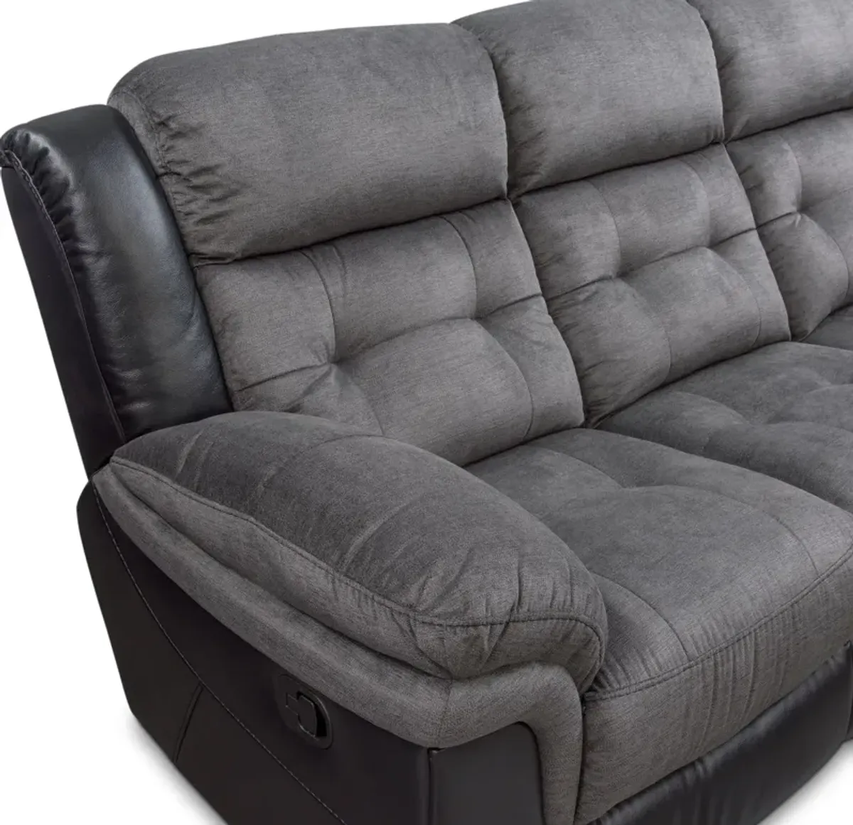 Tacoma Manual Reclining Sofa and Loveseat Set - Black