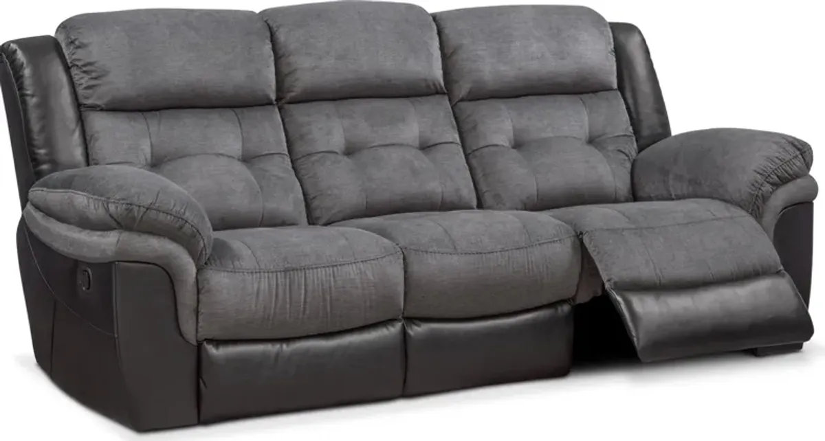 Tacoma Manual Reclining Sofa and Loveseat Set - Black