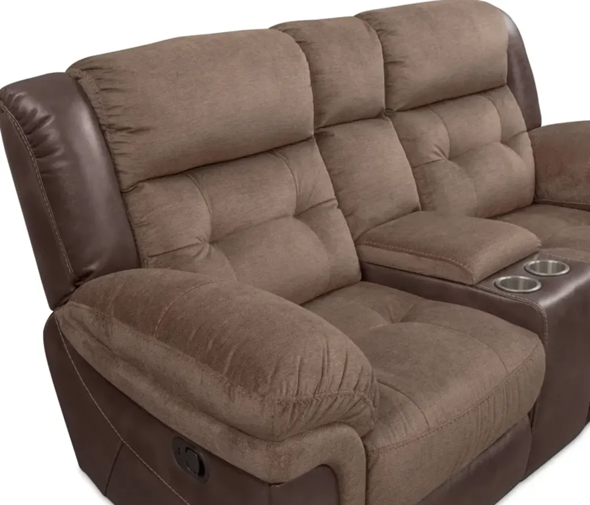 Tacoma Manual Reclining Sofa and Loveseat Set - Brown