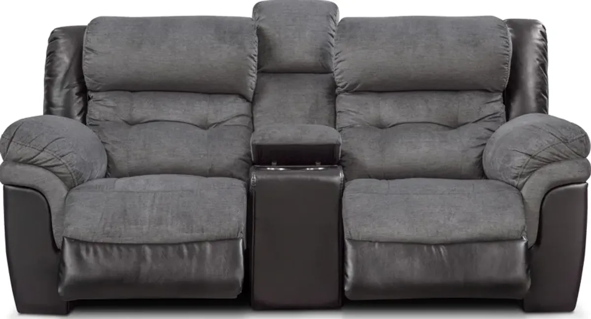 Tacoma Dual-Power Reclining Loveseat - Black