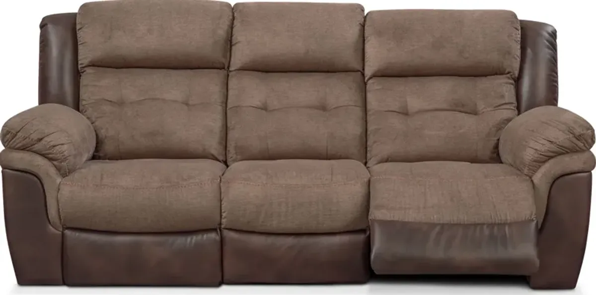 Tacoma Dual-Power Reclining Sofa - Brown