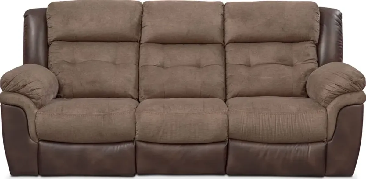 Tacoma Dual-Power Reclining Sofa - Brown