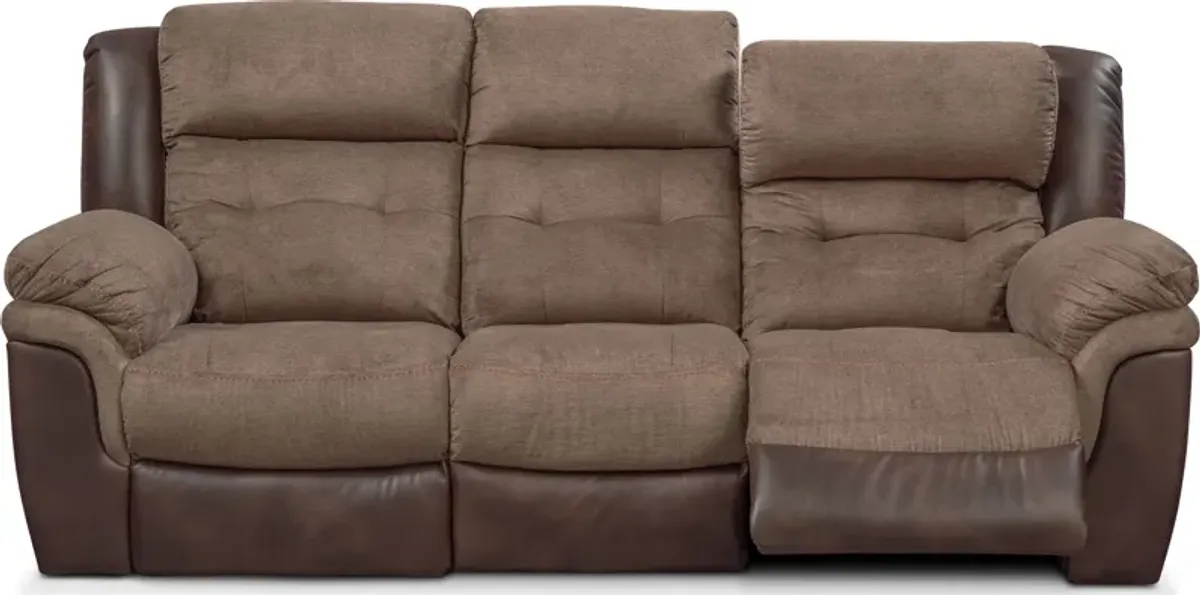 Tacoma Dual-Power Reclining Sofa - Brown