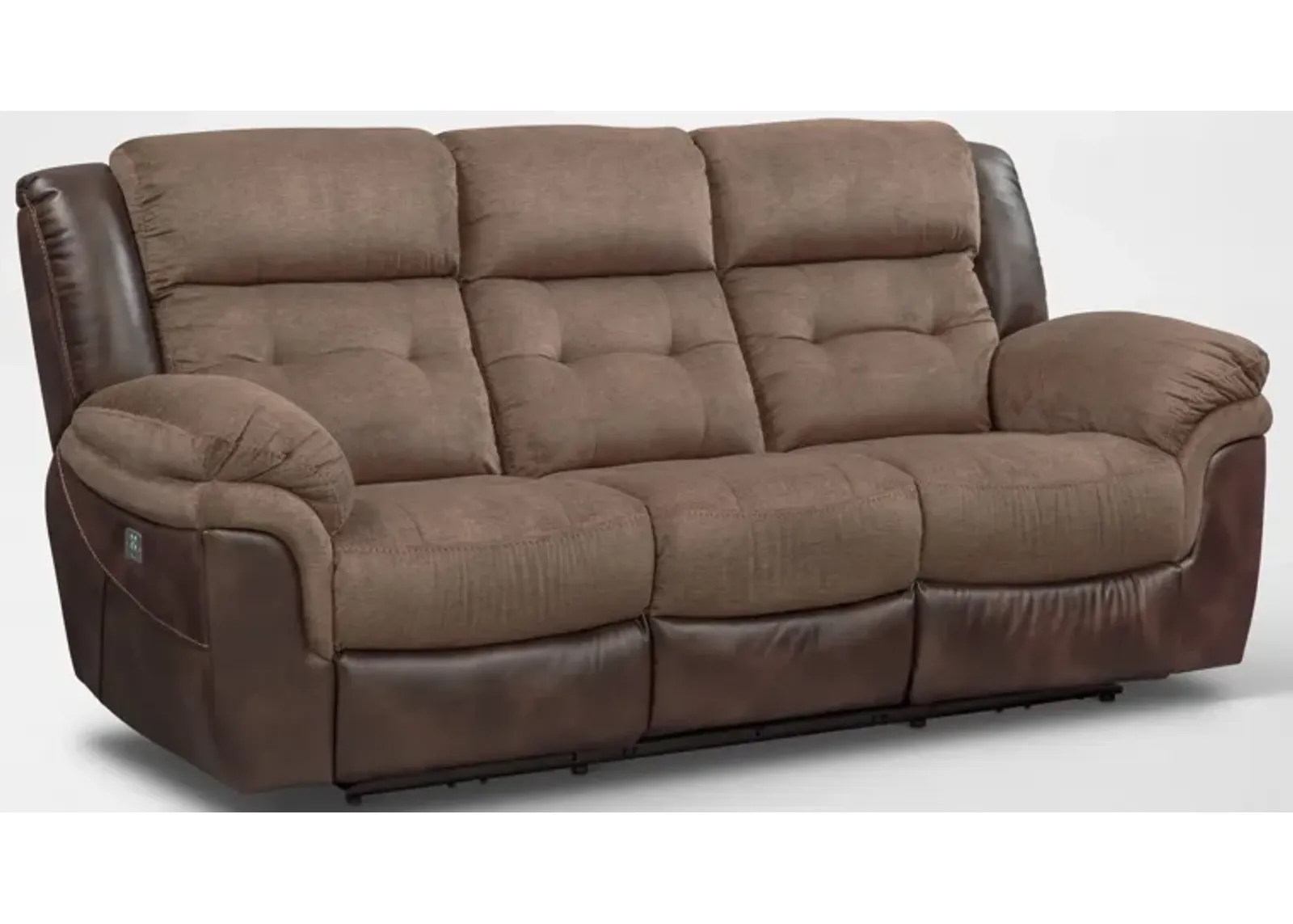 Tacoma Dual-Power Reclining Sofa - Brown