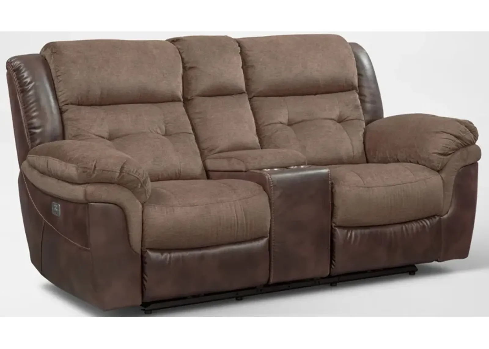 Tacoma Dual-Power Reclining Loveseat - Brown