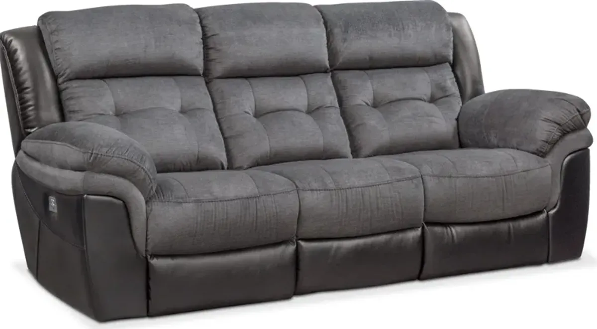 Tacoma Dual-Power Reclining Sofa, Loveseat and Recliner - Black