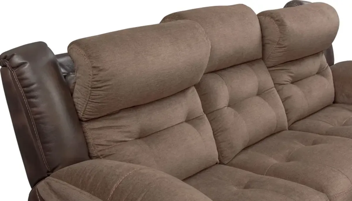 Tacoma Dual-Power Reclining Sofa and Loveseat Set - Brown