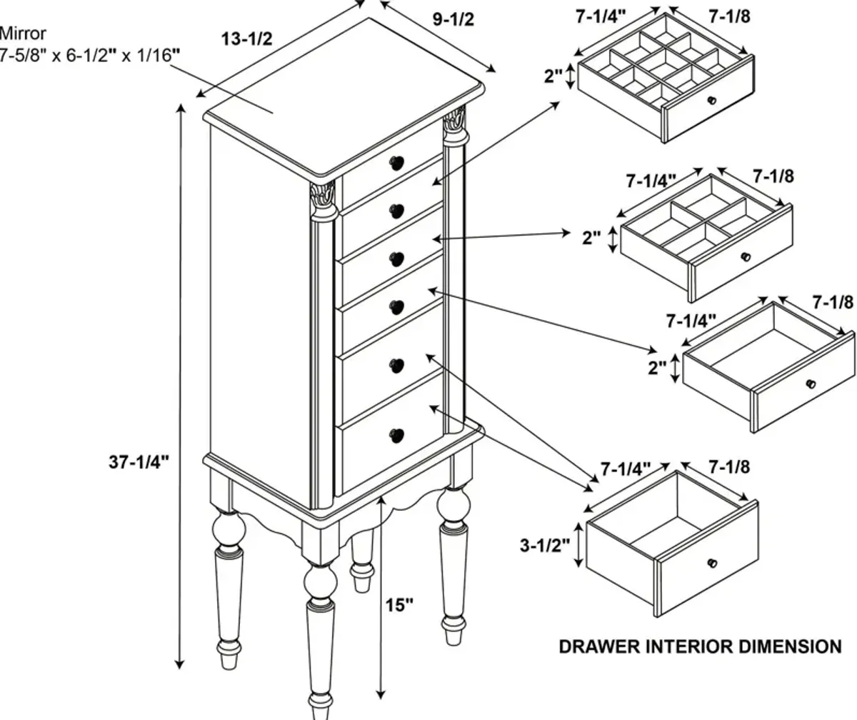 Milton Jewelry Armoire - Cherry