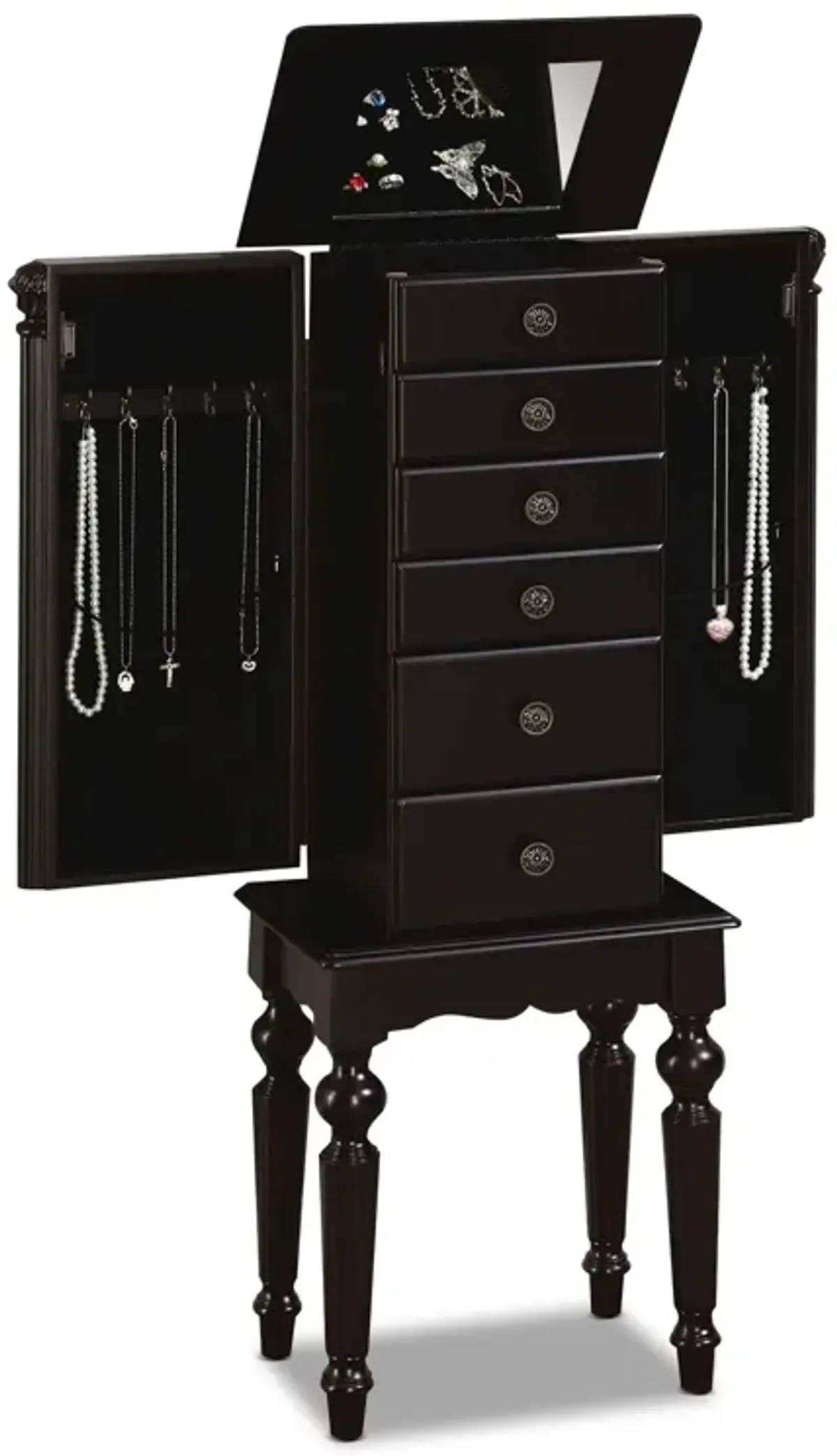 Milton Jewelry Armoire - Black