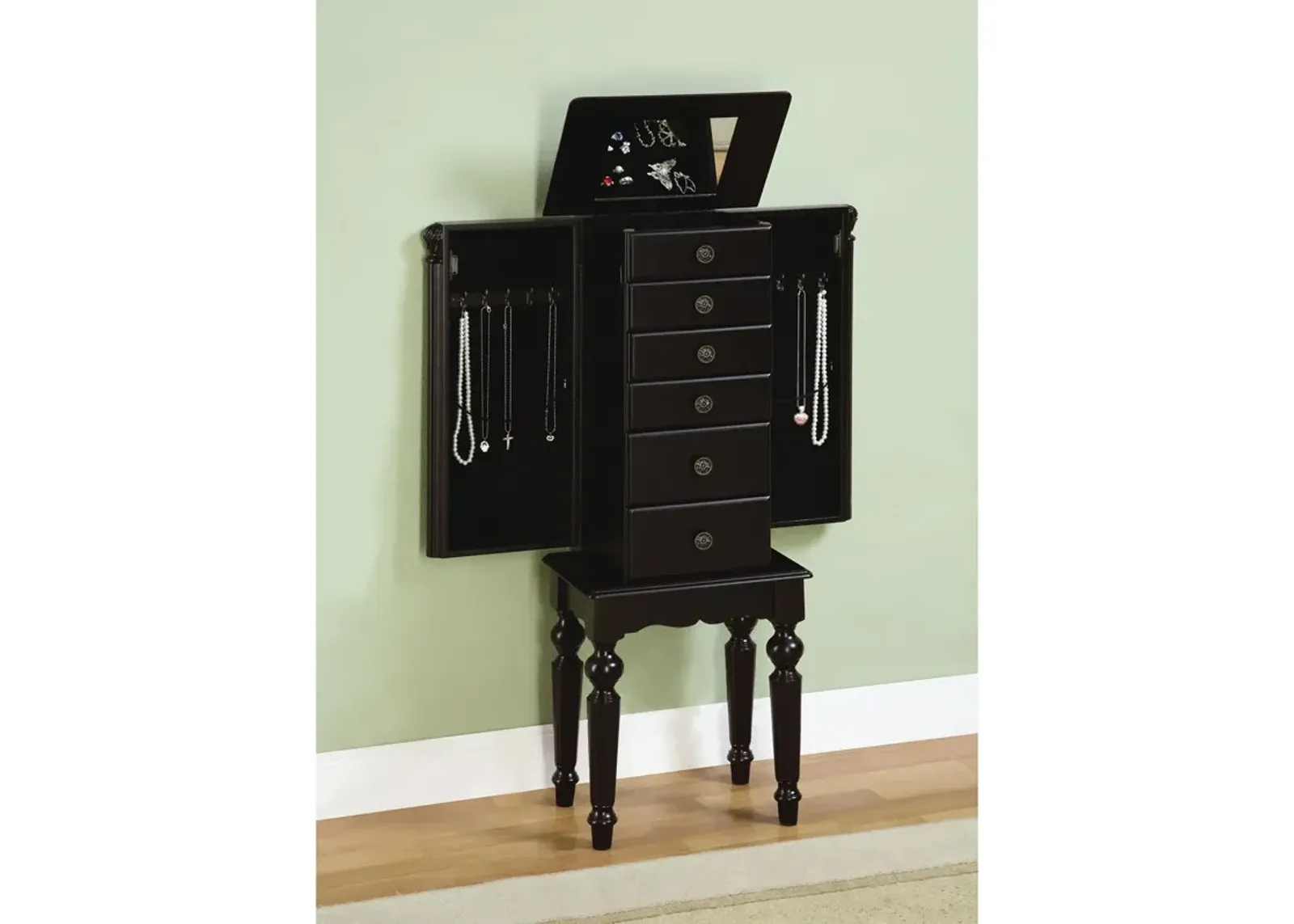 Milton Jewelry Armoire - Black