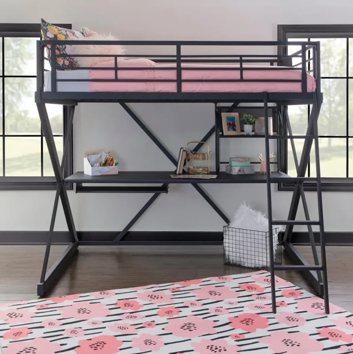 Ryker Full Loft Bed with Desk