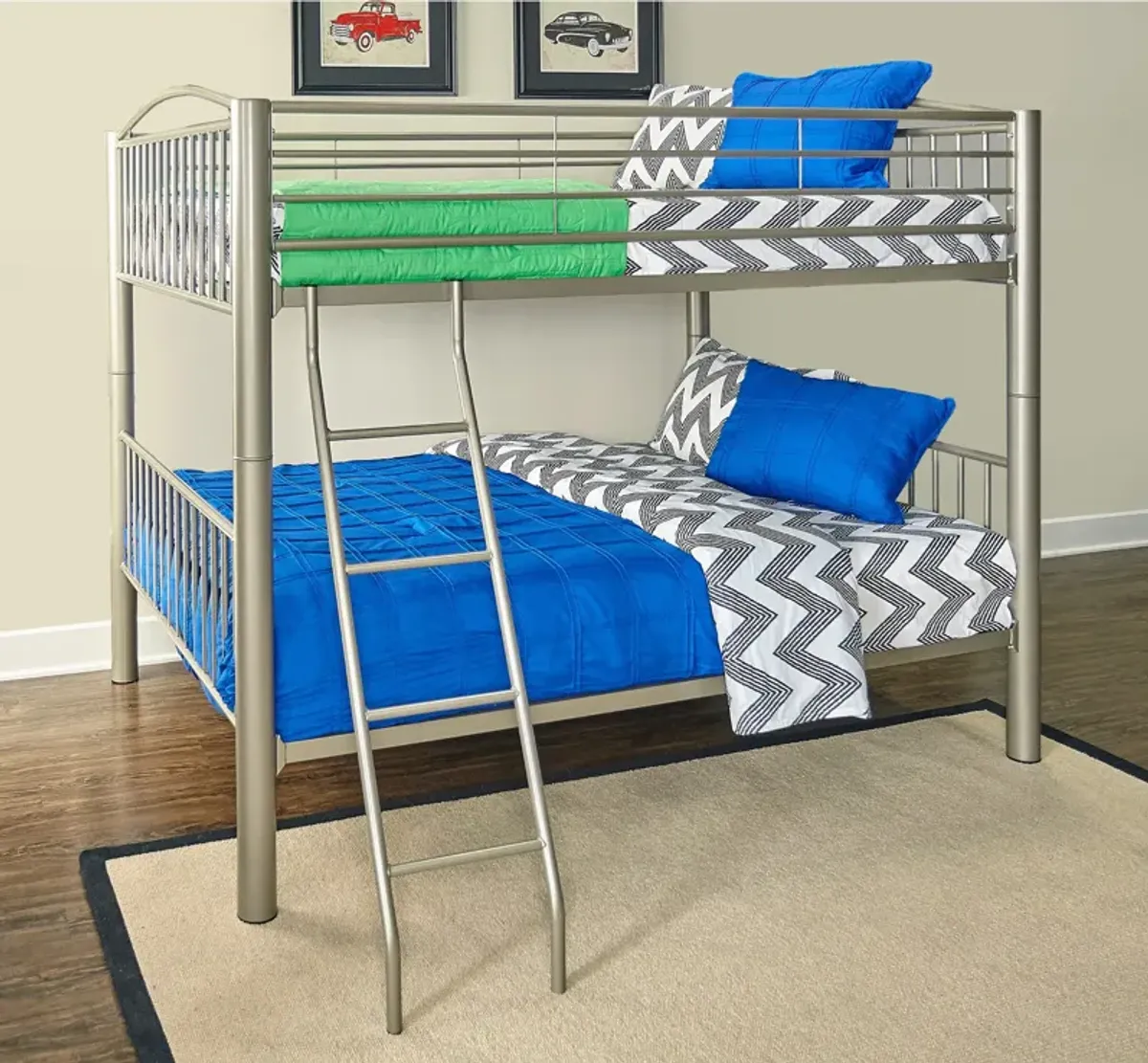 Chase Full over Full Bunk Bed - Pewter