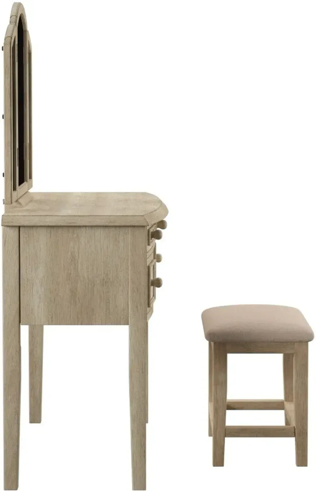 Audrina Vanity with Stool - Tan