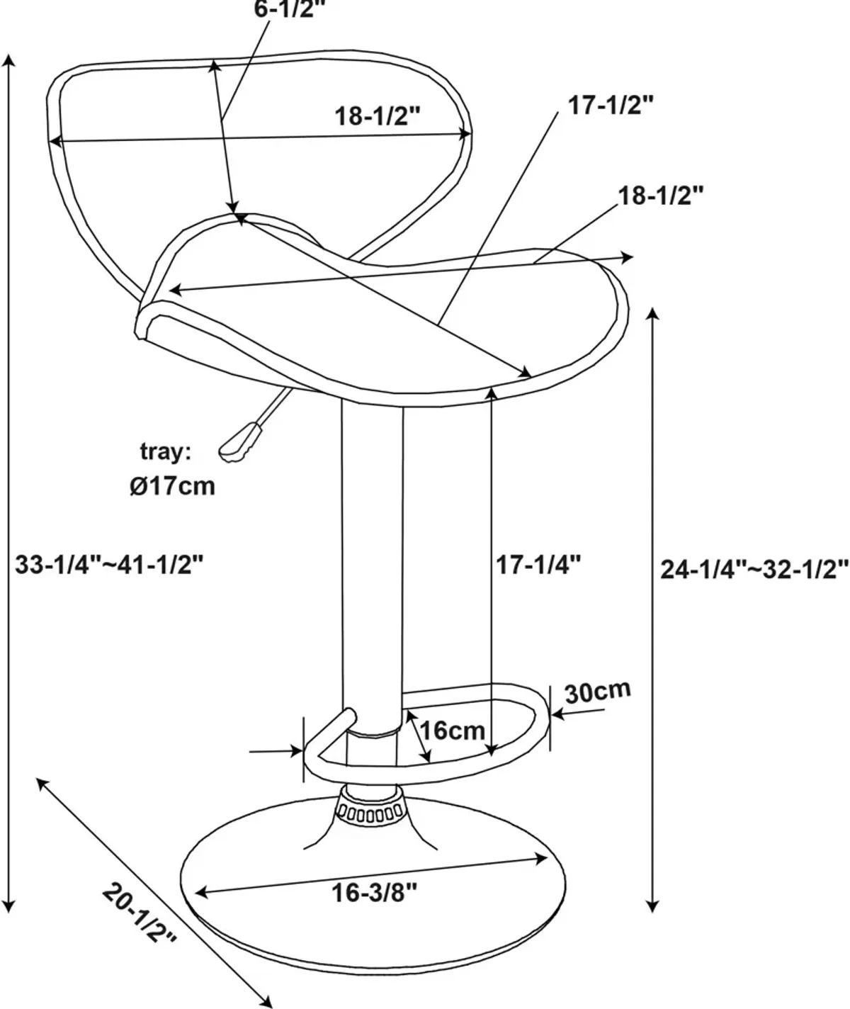 Liv Adjustable Bar Stool - White