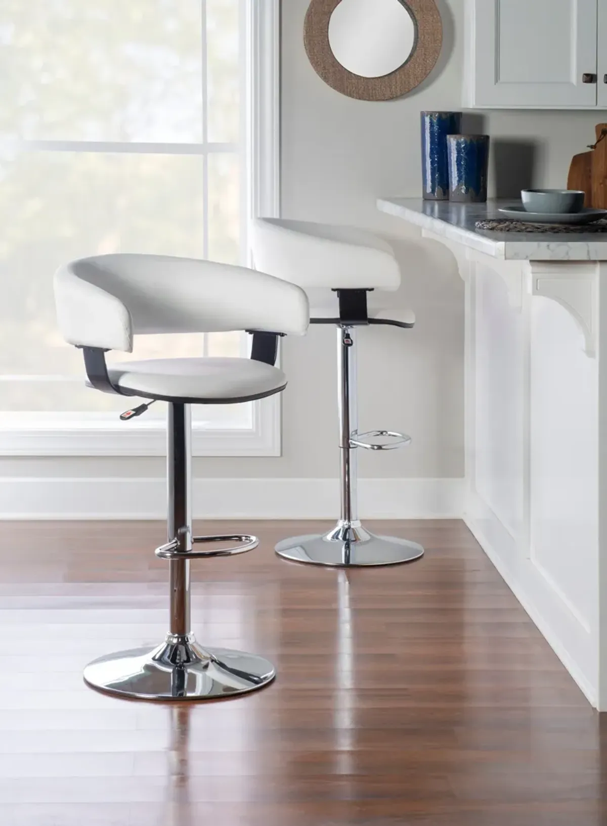 Tonina Adjustable Bar Stool - White