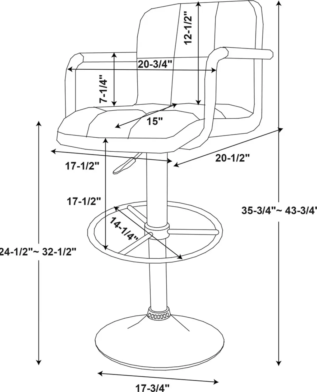 Graydon Adjustable Bar Stool - White