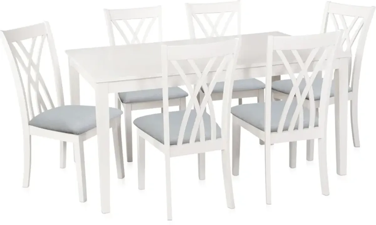 Boyd Dining Table and 6 Chairs - White