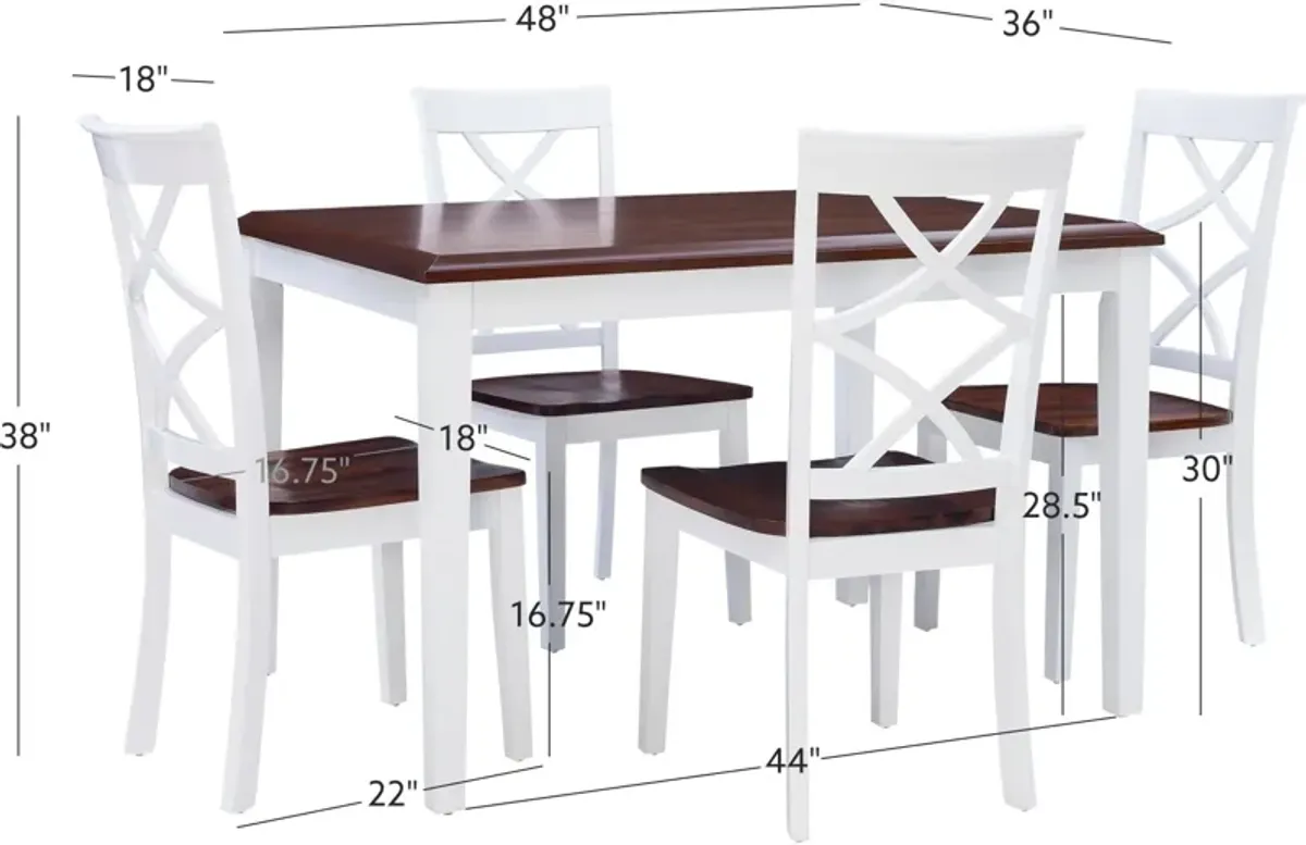 Dani Dining Table and 4 Dining Chairs