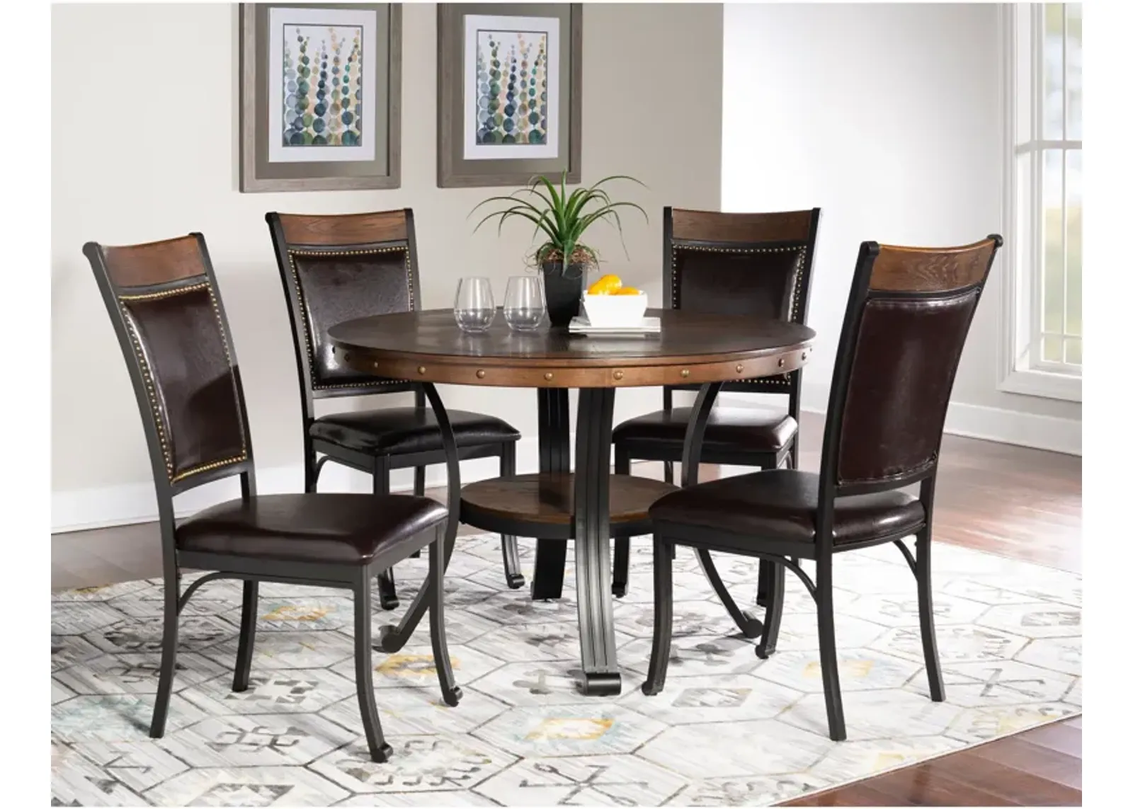 Cyril Dining Table and 4 Dining Chairs