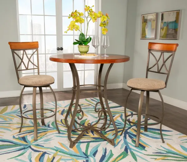 Rosedale Pub Table and 2 Swivel Stools