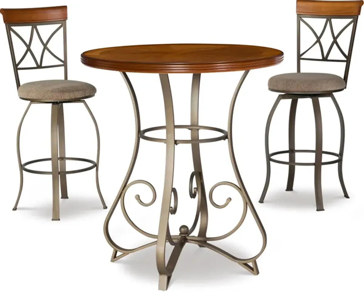 Rosedale Pub Table and 2 Swivel Stools