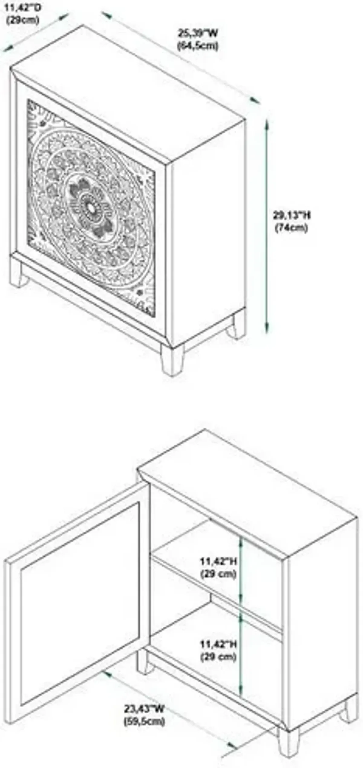 Barnett Accent Cabinet - White