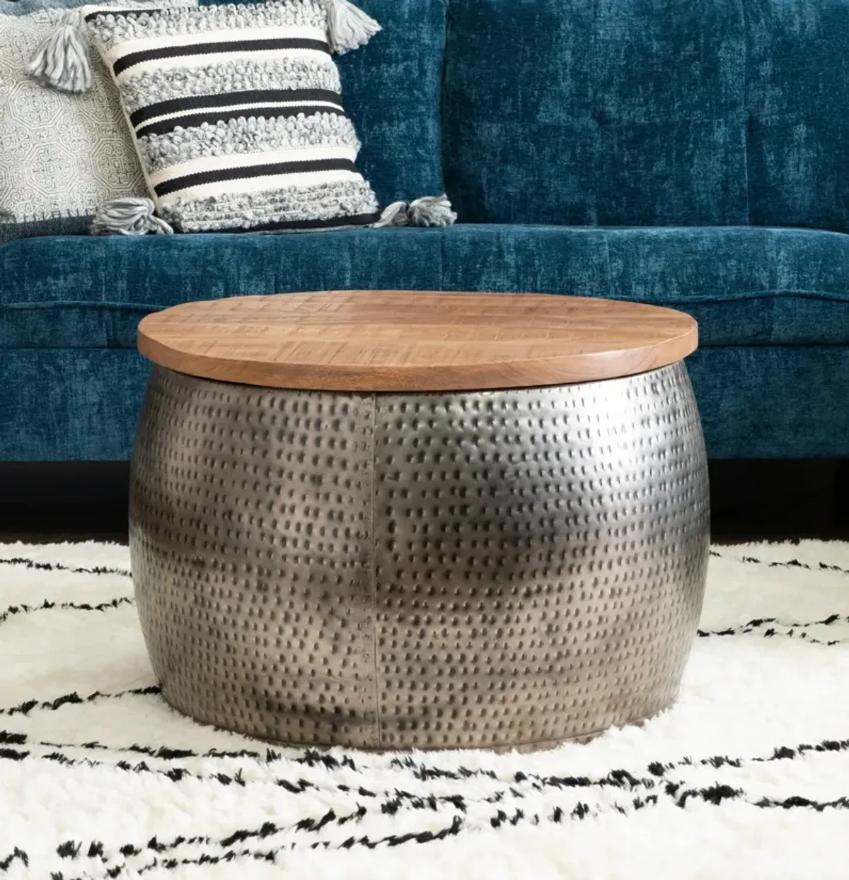 Boswell Silver Drum Coffee Table