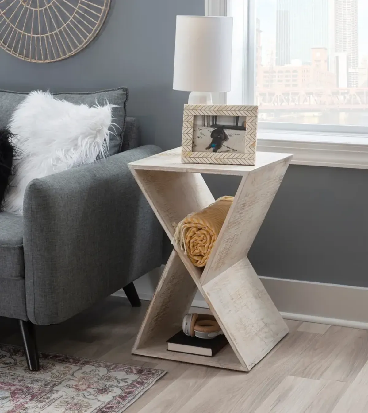 Addison End Table - White