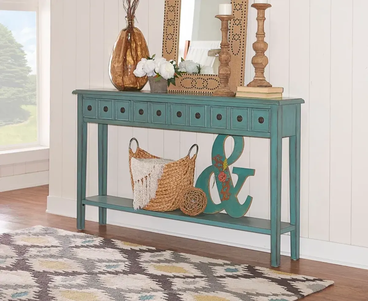 Jovie 60" Console Table - Teal