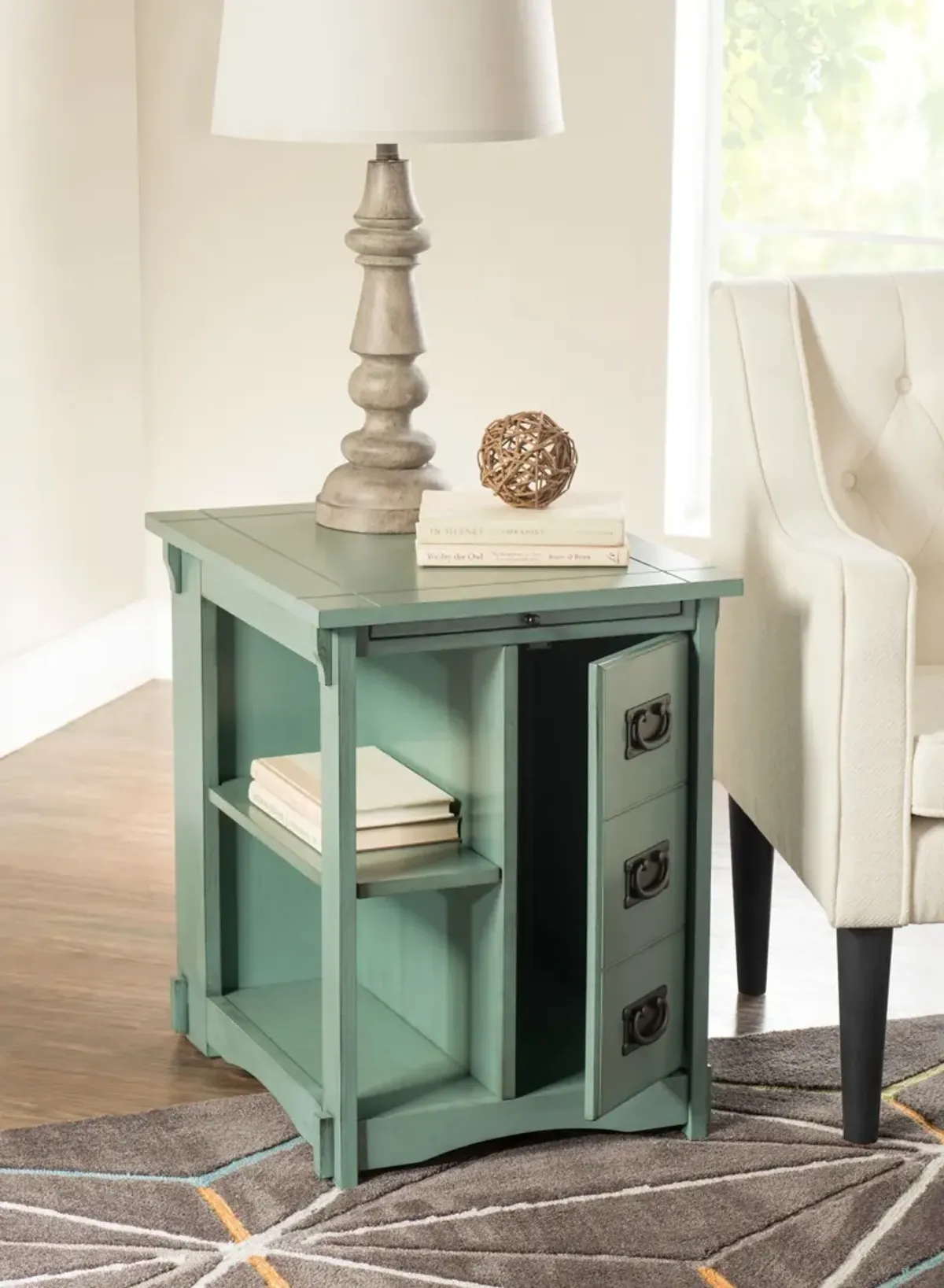 Luke Chairside Table - Teal