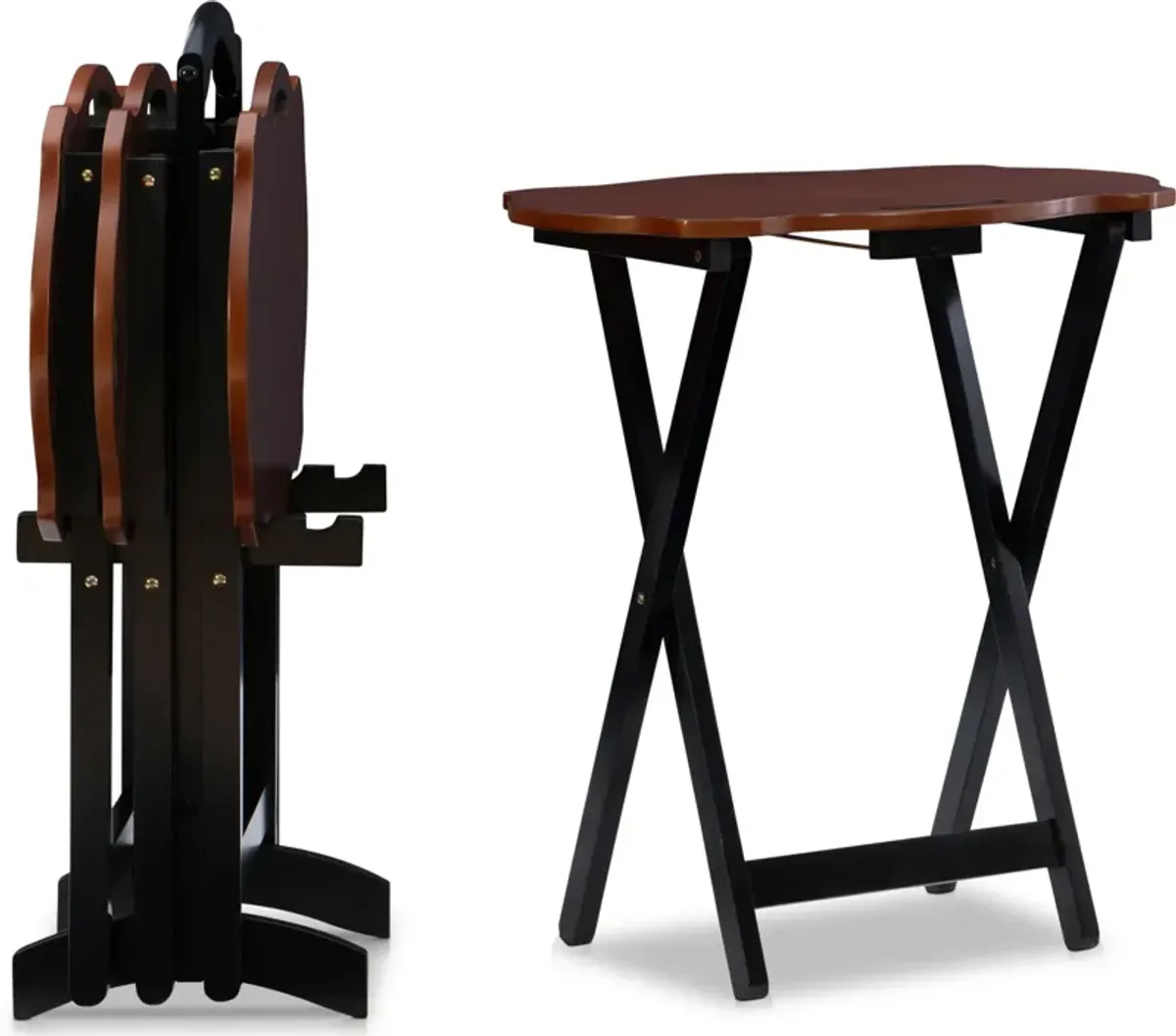 Caine Tray Tables - Dark Brown