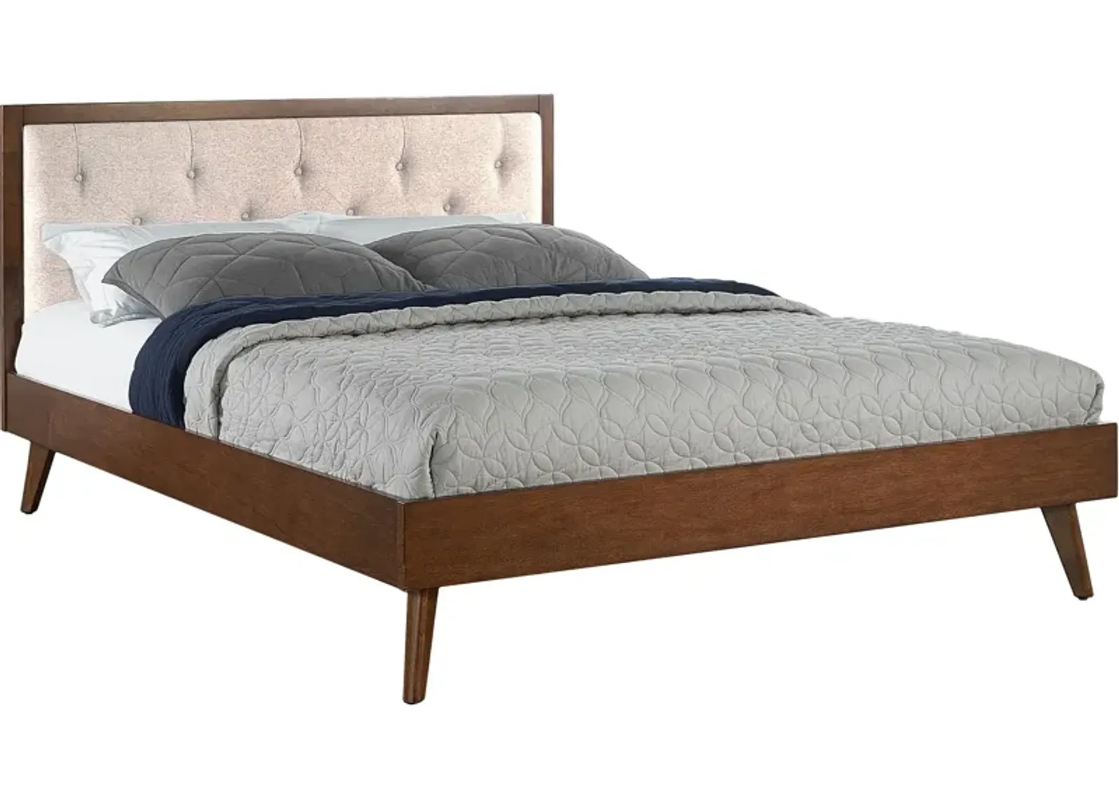 Courtney Upholstered Platform Queen Bed - Oatmeal