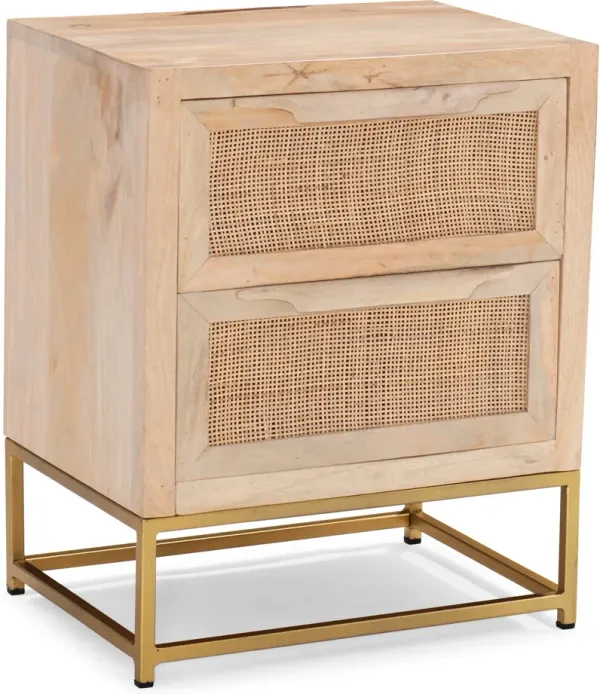 Gelda Rattan 2-Drawer Nightstand
