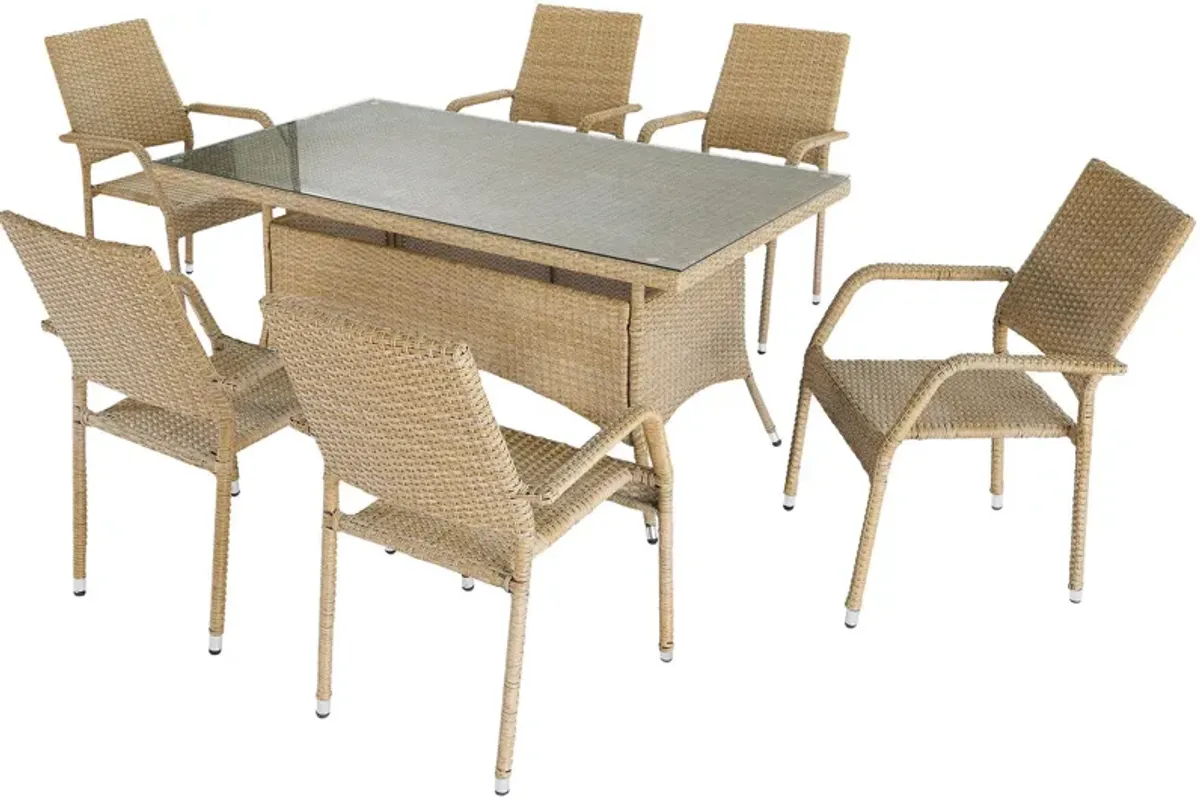 Palm Island Outdoor Dining Table and 6 Chairs