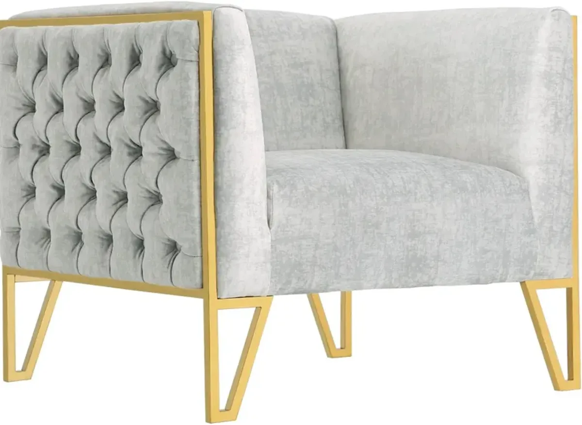 Knightley Accent Chair - Grey/Gold