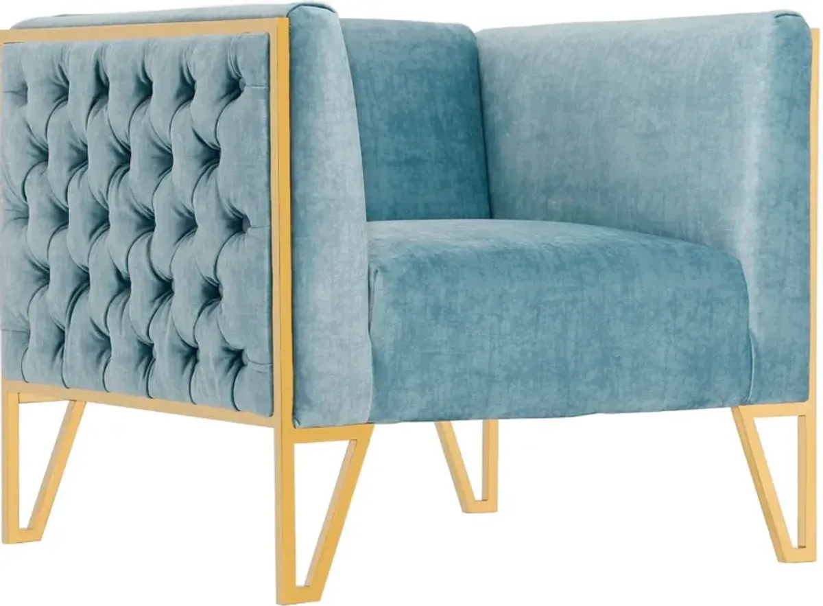 Knightley Accent Chair - Blue/Gold