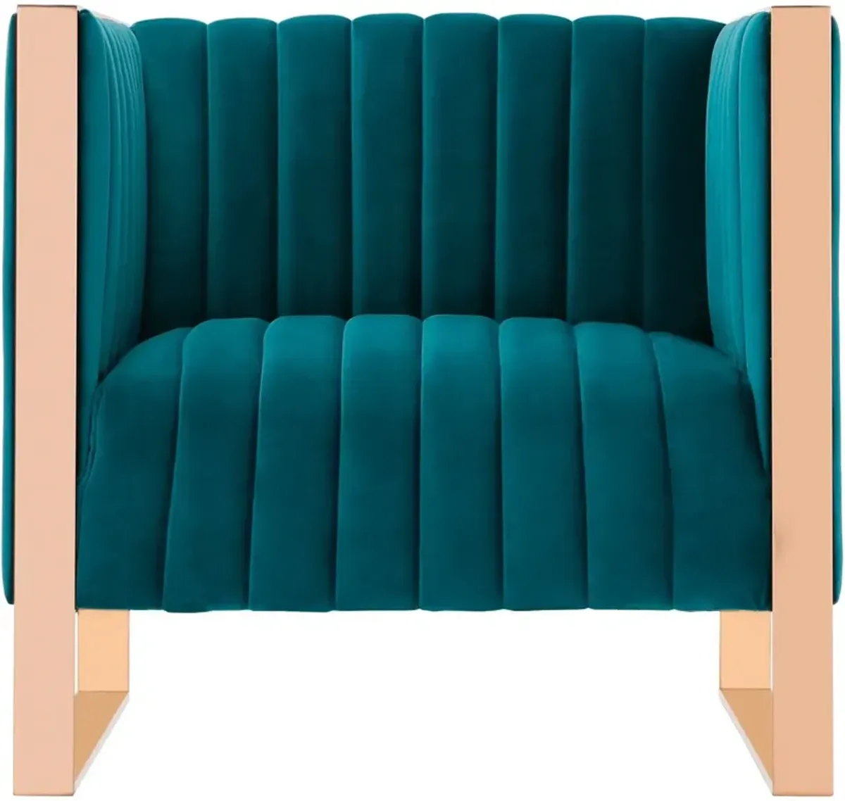 Dobrev Accent Chair - Teal/Rose Gold