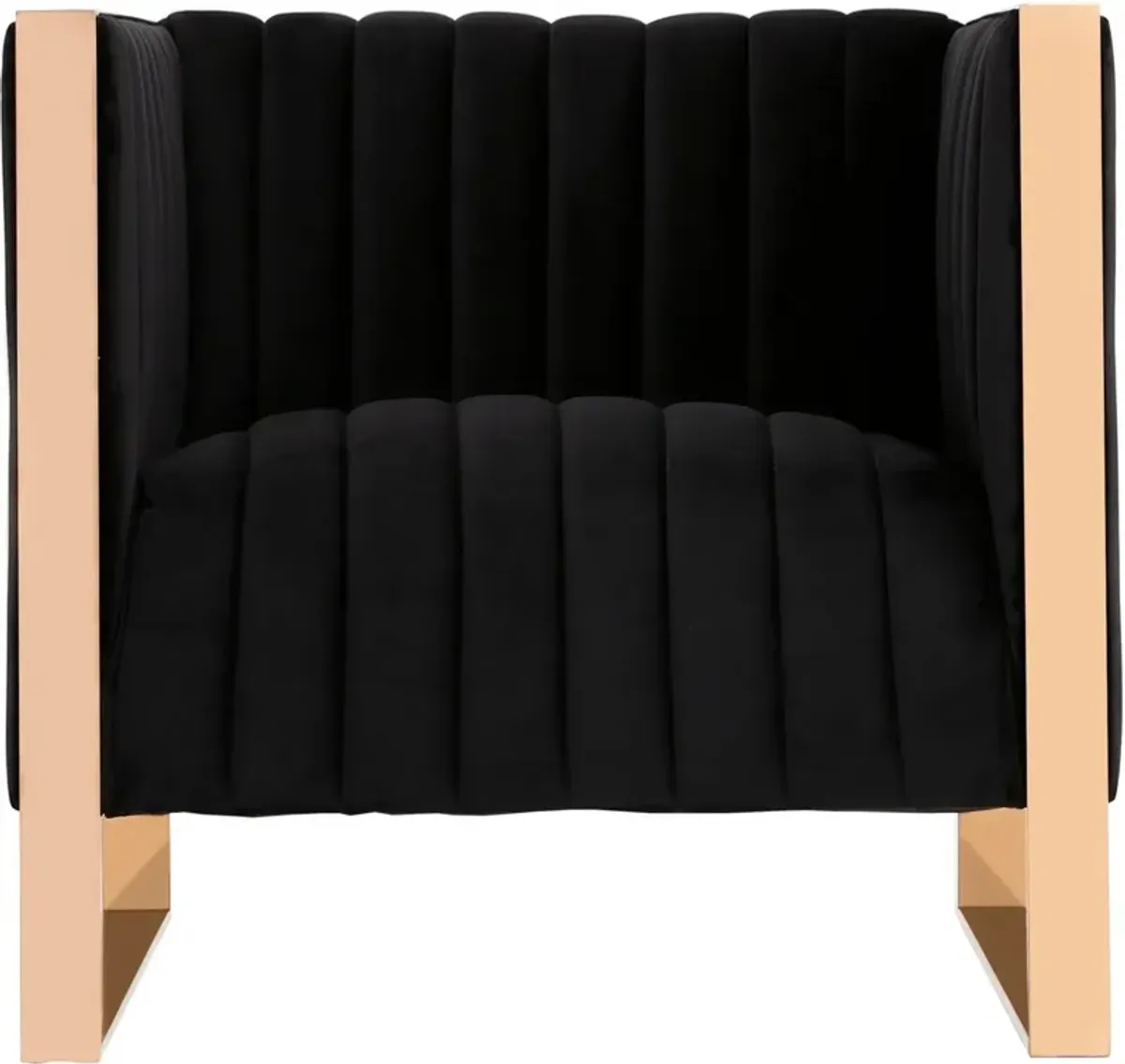 Dobrev Accent Chair - Black/Rose Gold