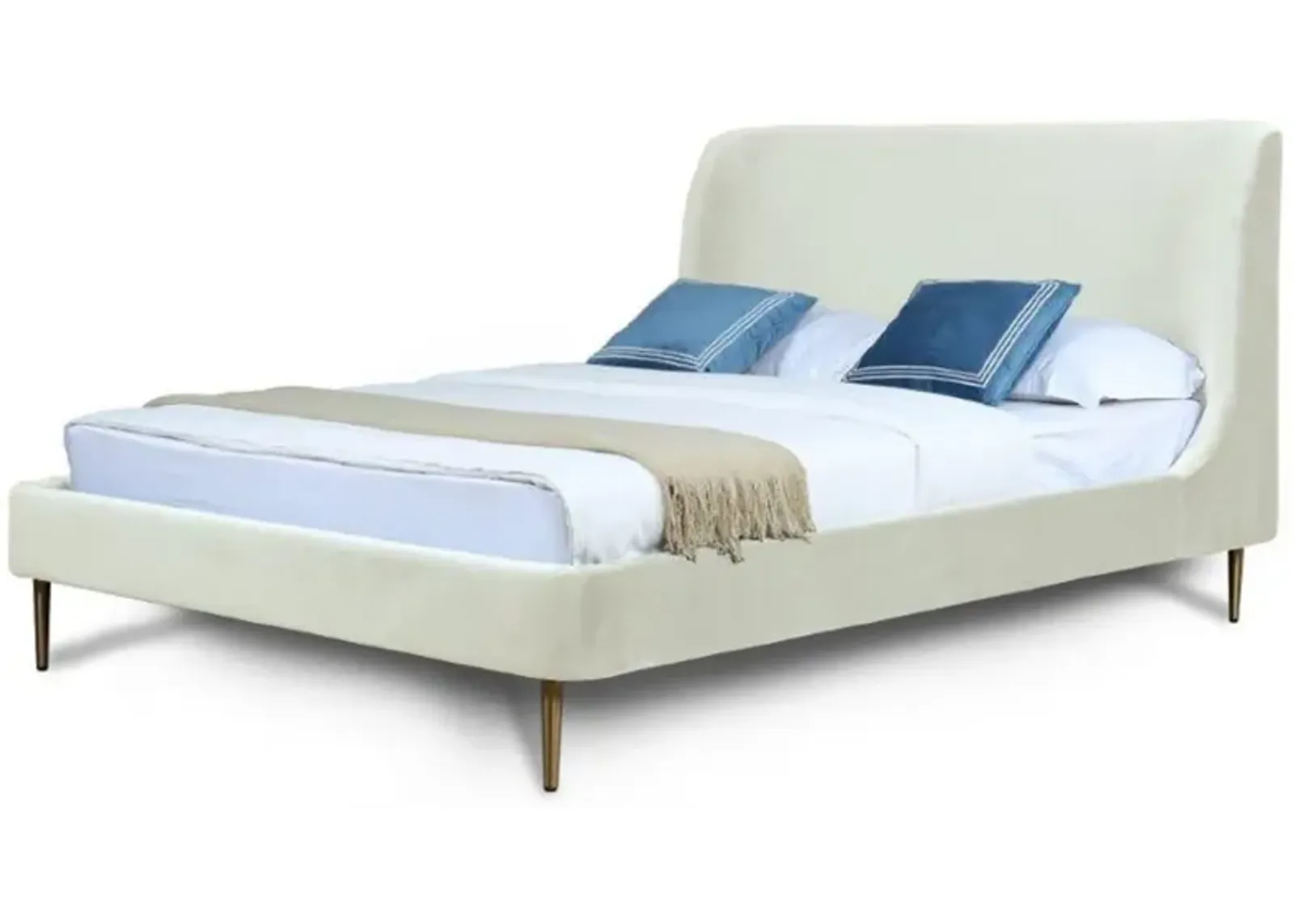 Hudgens Full Upholstered Platform Bed - Cream