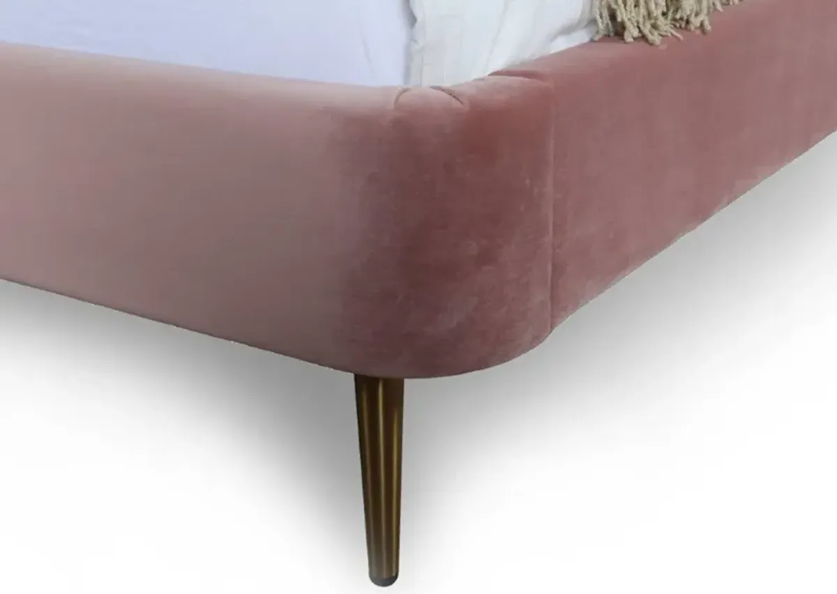 Hudgens Queen Upholstered Platform Bed - Blush