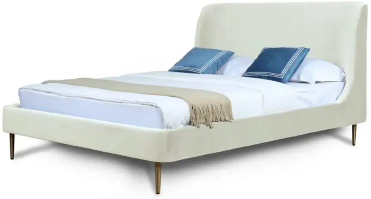 Hudgens Queen Upholstered Platform Bed - Cream