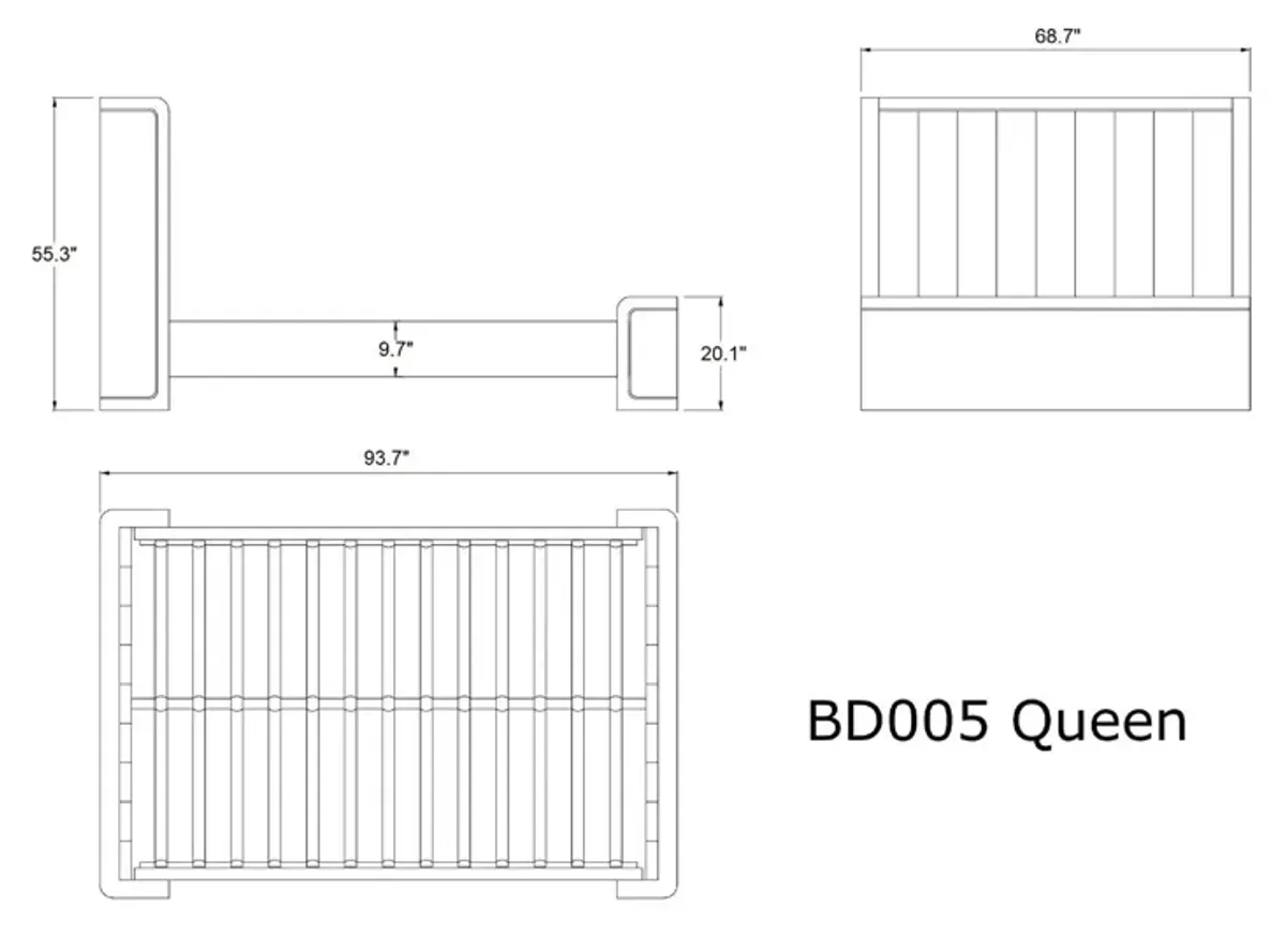 Sandra Queen Upholstered Platform Bed - Graphite