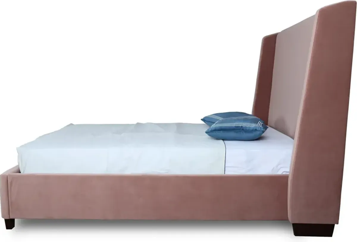 Theron Full Upholstered Platform Bed - Blush