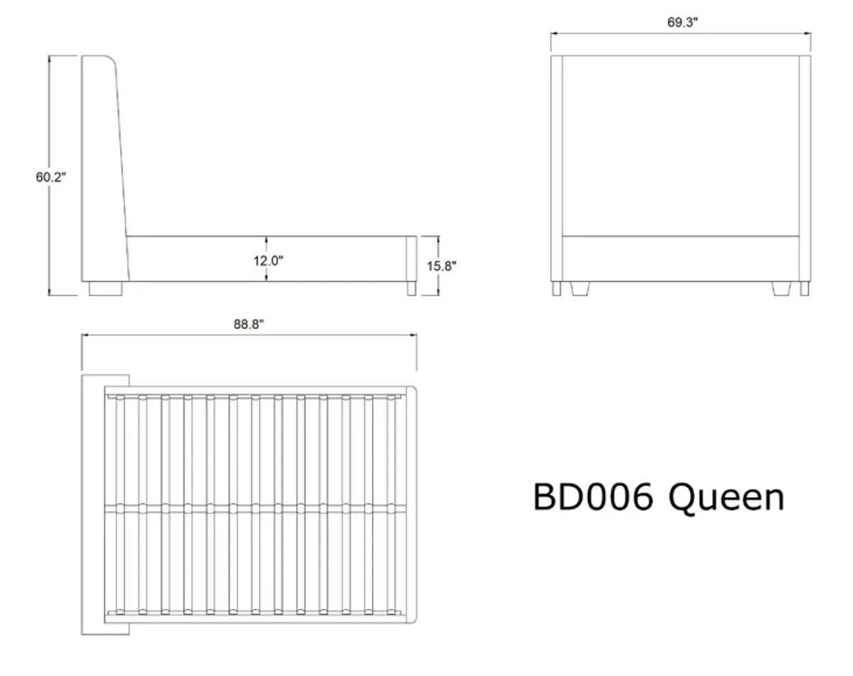 Theron Queen Upholstered Platform Bed - Portobello