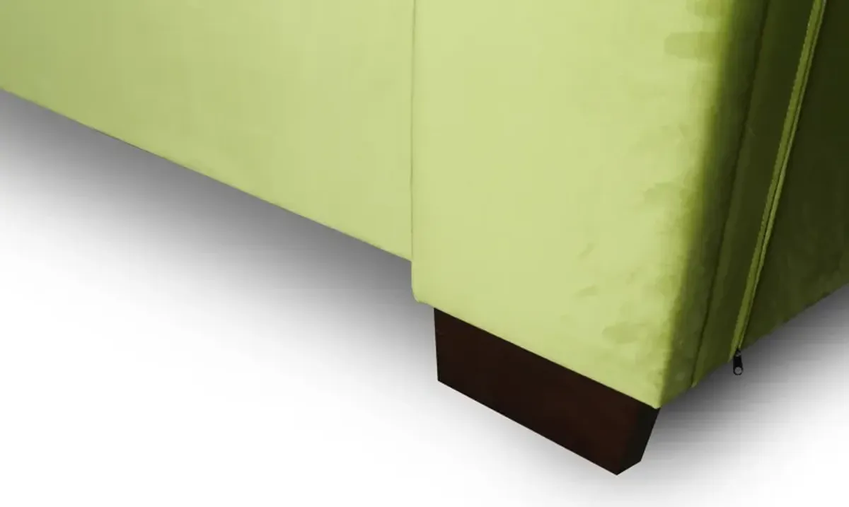 Theron Queen Upholstered Platform Bed - Green