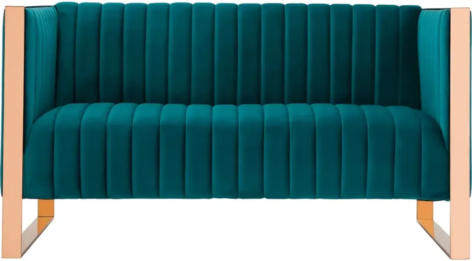 Dobrev Loveseat - Teal/Rose Gold